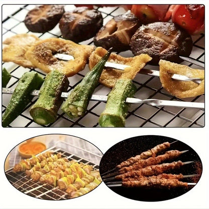 50pcs Durable Stainless Steel BBQ Skewers with 1 Tube Storage - HazMarket