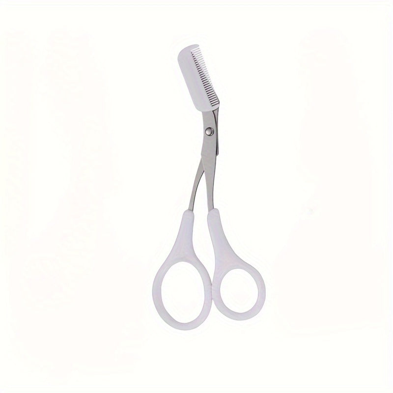 Stainless Steel Eyebrow Trimming Scissors with Comb