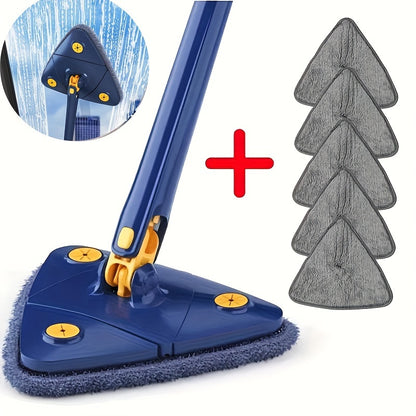 360° Rotating Triangle Wet and Dry Mop Set with 5 Microfiber Pads
