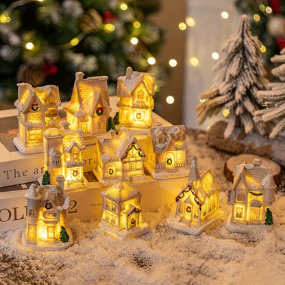 Enchanting Glowing Resin Christmas House