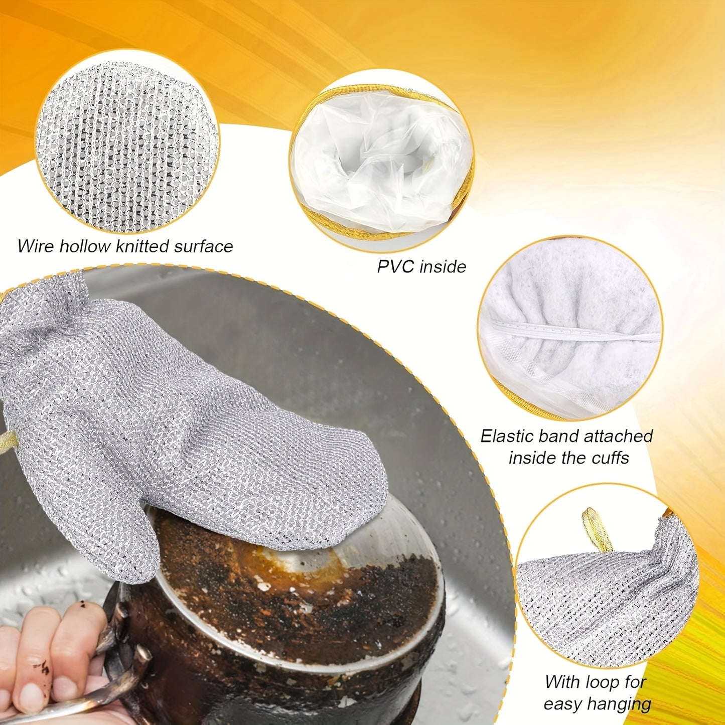 Multipurpose Scrubbing Wire Cleaning Cloth 2pairs