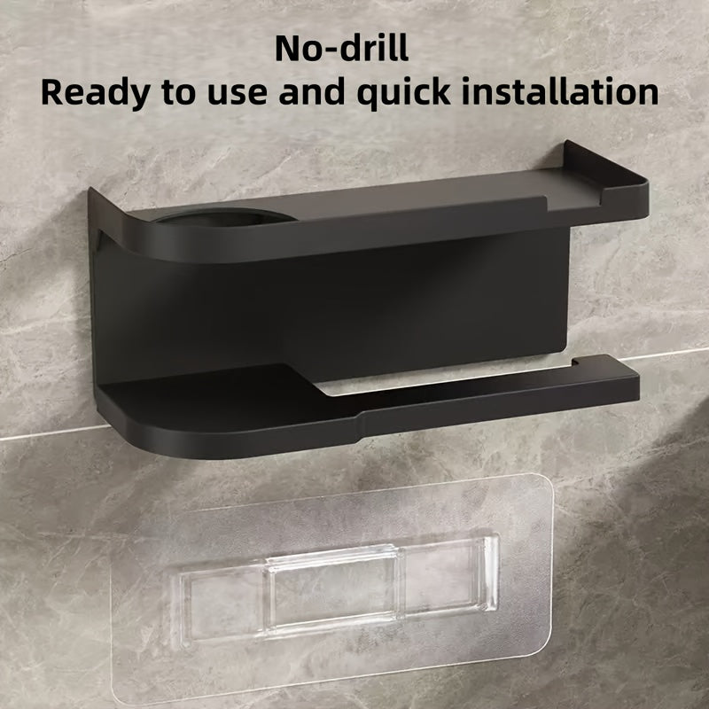 Modern & Wall-Mounted Toilet Paper Holder with Storage Shelf