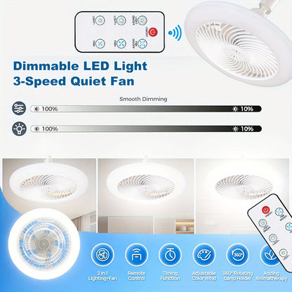 Quiet 50W LED Ceiling Fan Light with Remote Control