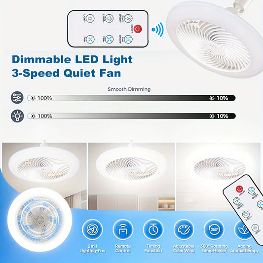 Quiet 50W LED Ceiling Fan Light with Remote Control