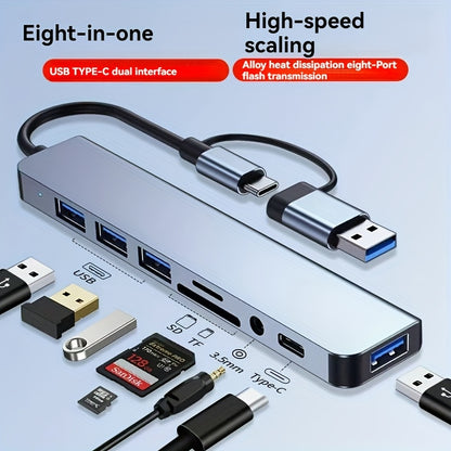 8-in-1 USB Hub for Laptops & Desktops