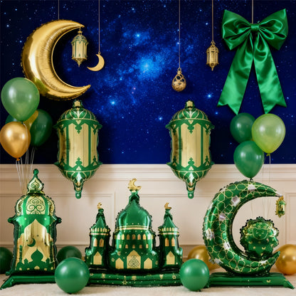 5pcs Ramadan Castle Lantern and Moon Balloon Set
