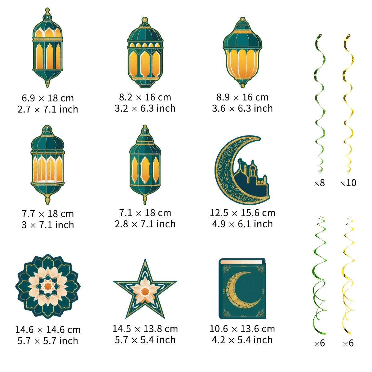 48pcs Eid Al-Fitr Decorations