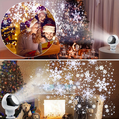 USB-Powered LED Snowflake & Christmas Tree Projector Light