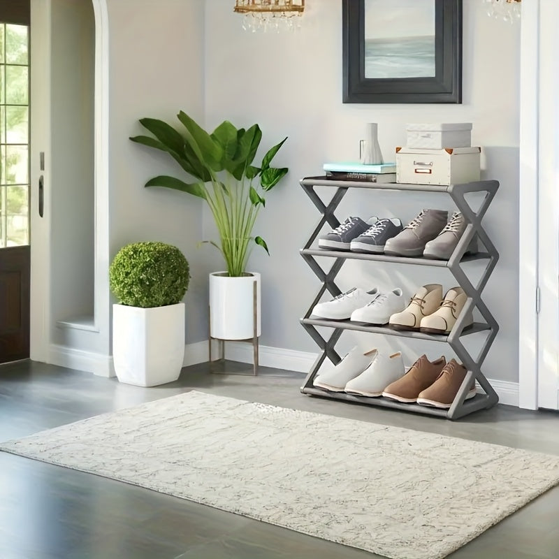 Four-Tier Minimalist Metal Shoe Rack