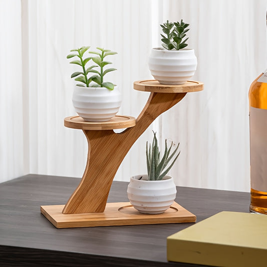 Two-Tiered Display Shelf for Small Potted Plants