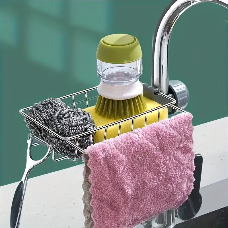 Adjustable Stainless Steel Kitchen Sink & Bathroom Organizer with Drainage