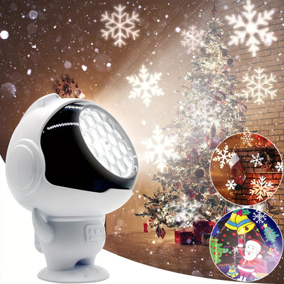 USB-Powered LED Snowflake & Christmas Tree Projector Light