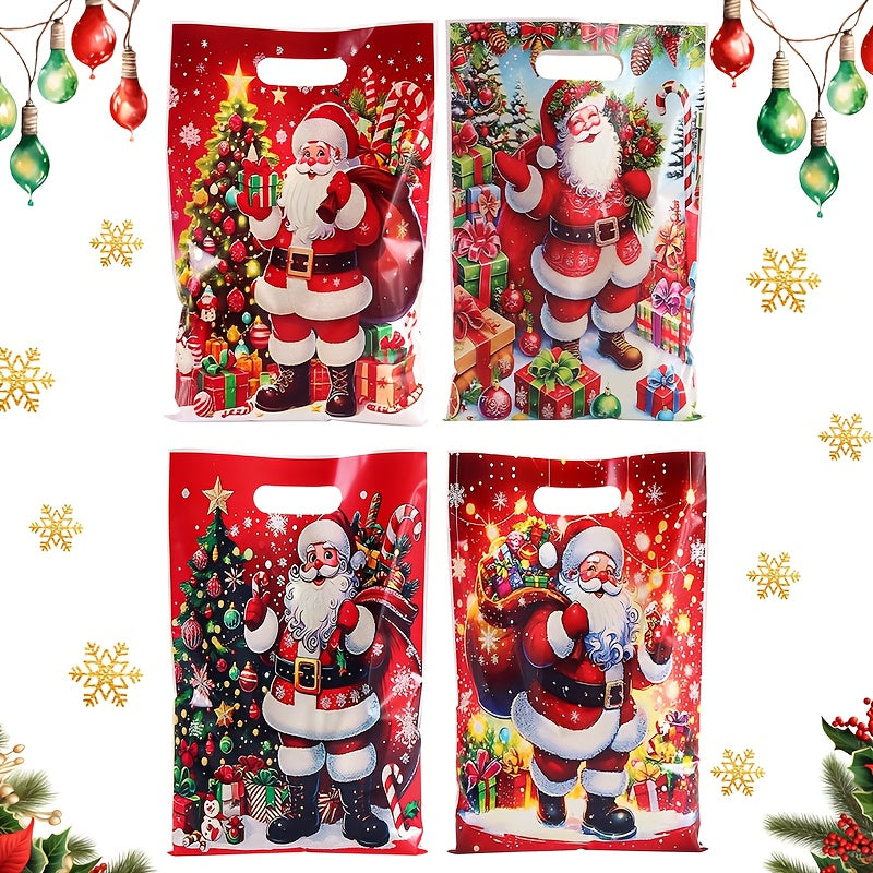 50pcs Vintage Santa Claus Christmas Gift Bags with Handles