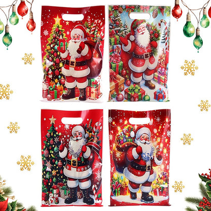50pcs Vintage Santa Claus Christmas Gift Bags with Handles