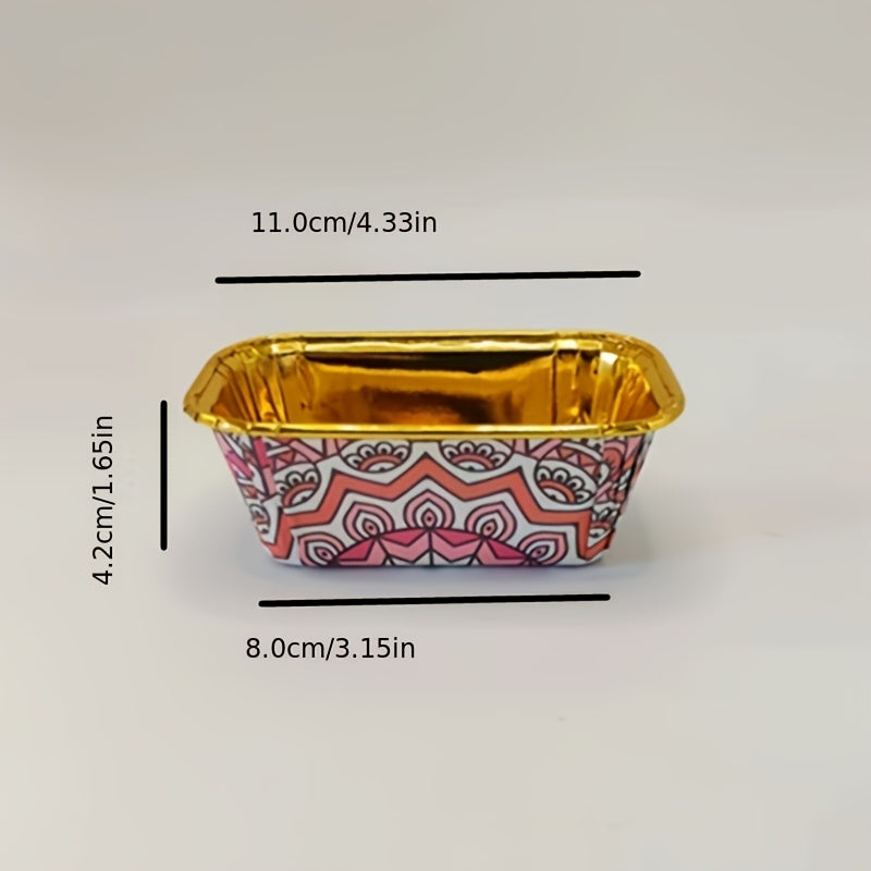 25pcs Patterned Long Cake Cup Molds