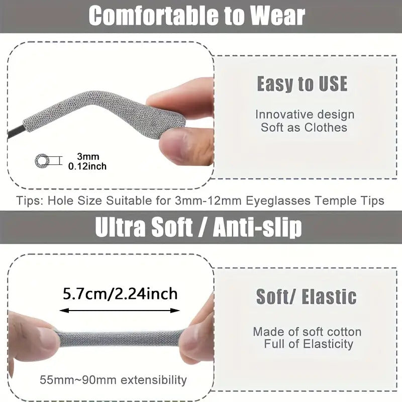 4pcs Anti-Slip Elastic Eyeglass Ear Pads
