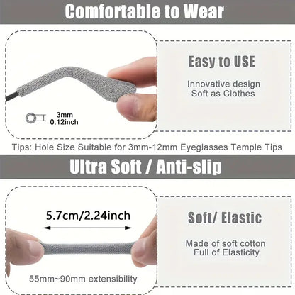 4pcs Anti-Slip Elastic Eyeglass Ear Pads