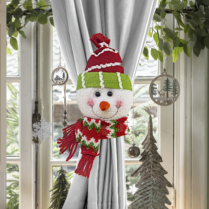 2pcs Santa Claus & Snowman Curtain Clips