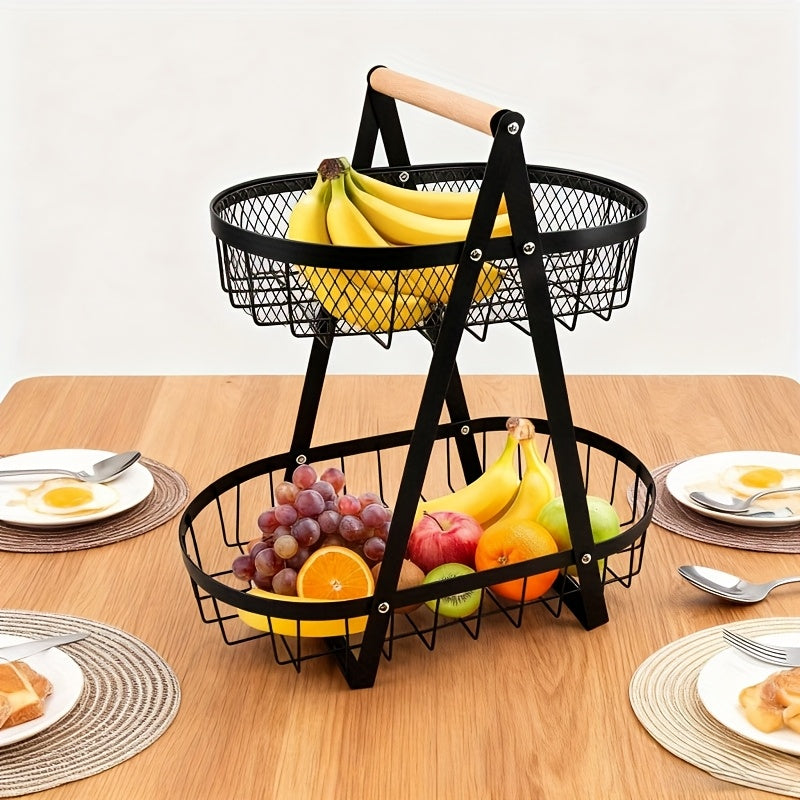 2-Tier Metal Mesh Fruit Basket