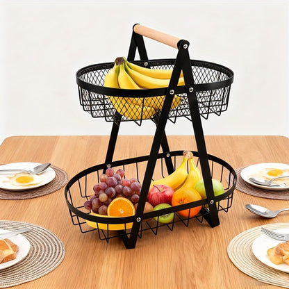 2-Tier Metal Mesh Fruit Basket