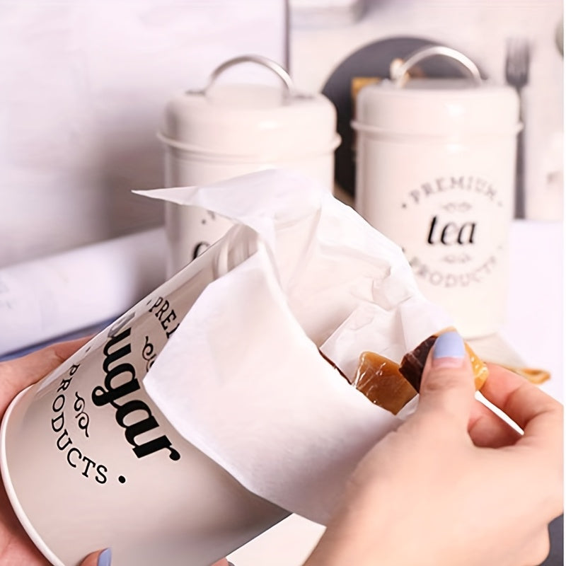 3pcs Metal Airtight Canisters with Stainless Steel Handles