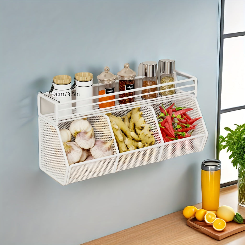 Metal Kitchen Wall-Mounted Storage Basket