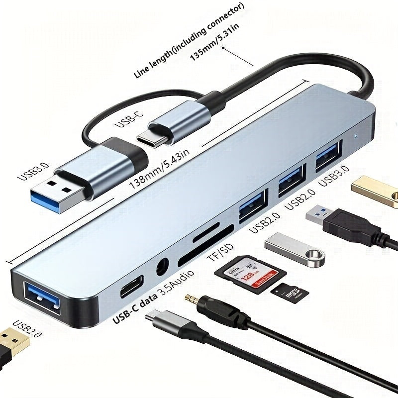 8-in-1 USB Hub for Laptops & Desktops