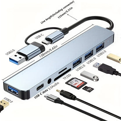 8-in-1 USB Hub for Laptops & Desktops