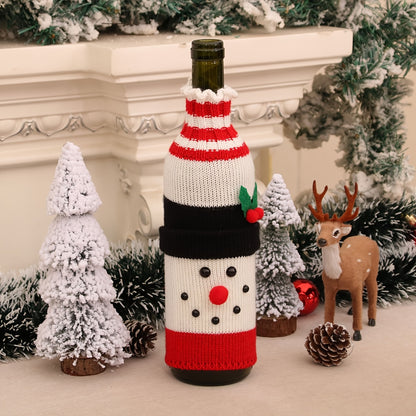3pcs Christmas Wine Knitted Bottle Cover