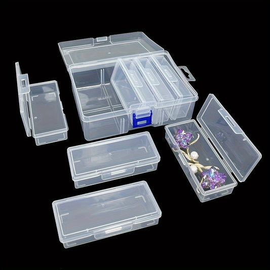 6pcs Clear Plastic Storage Box Set with Latch Lock - HazMarket