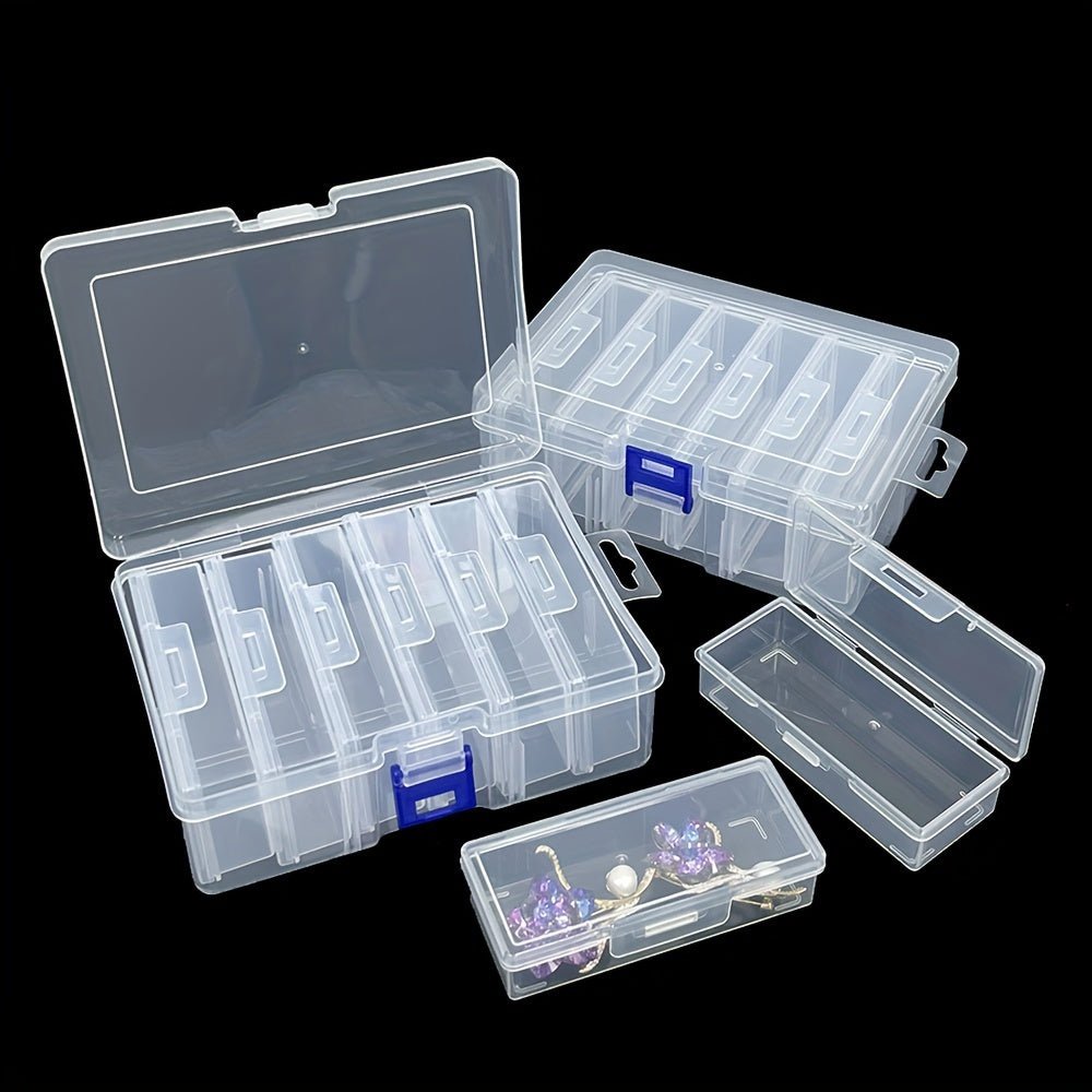 6pcs Clear Plastic Storage Box Set with Latch Lock - HazMarket
