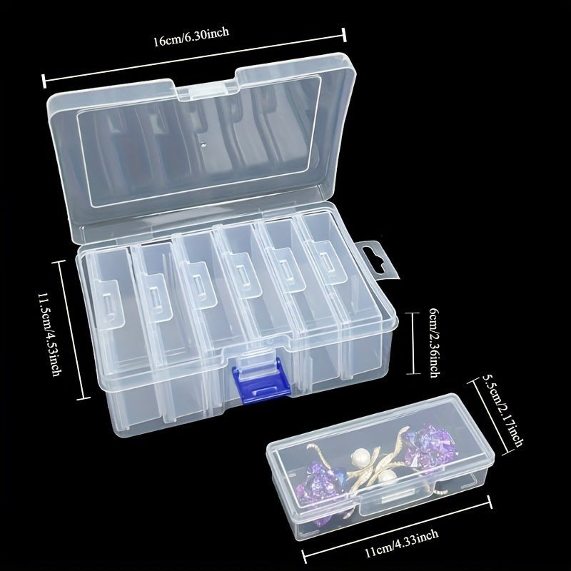 6pcs Clear Plastic Storage Box Set with Latch Lock - HazMarket