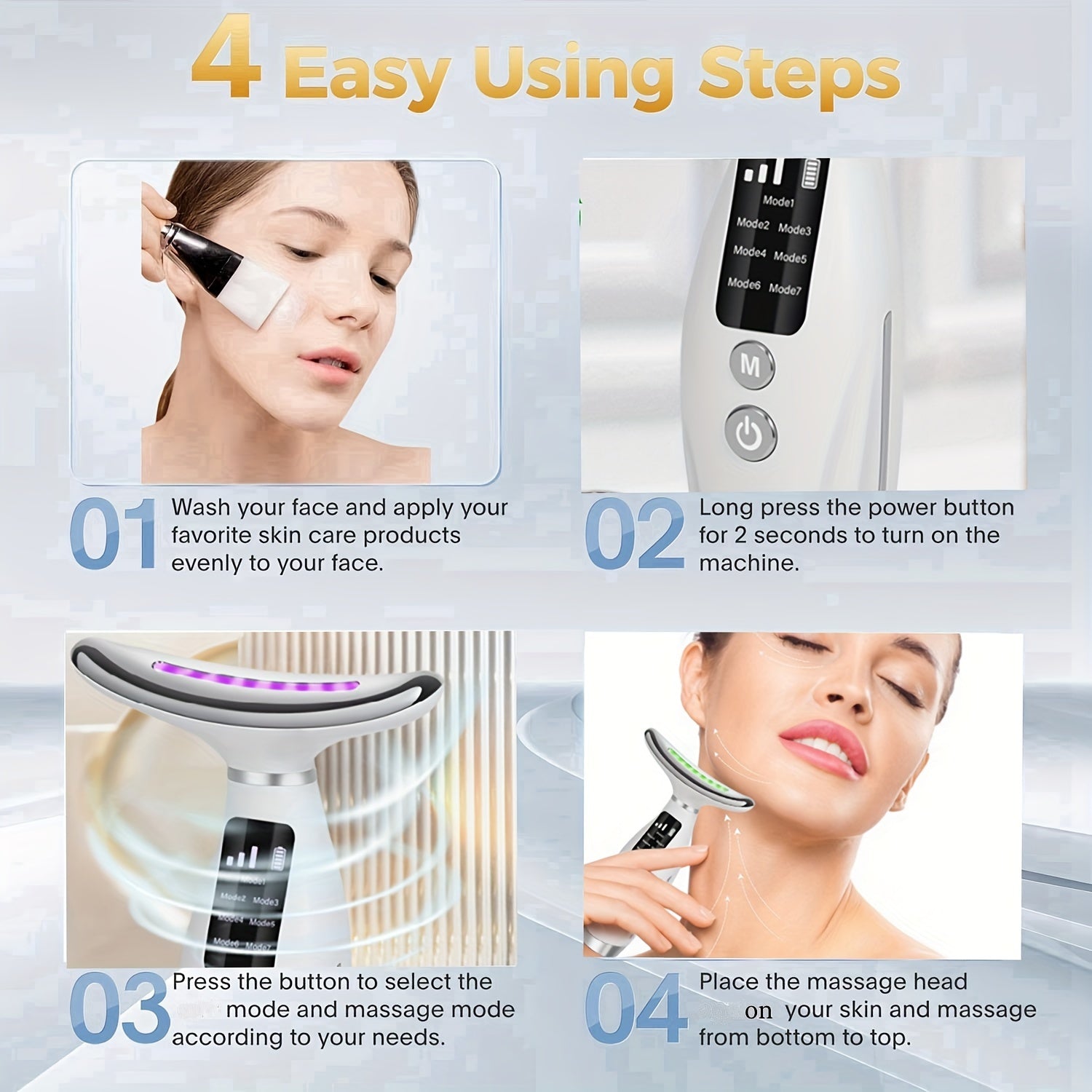 7 Modes Rechargeable Facial And Neck Massager - HazMarket