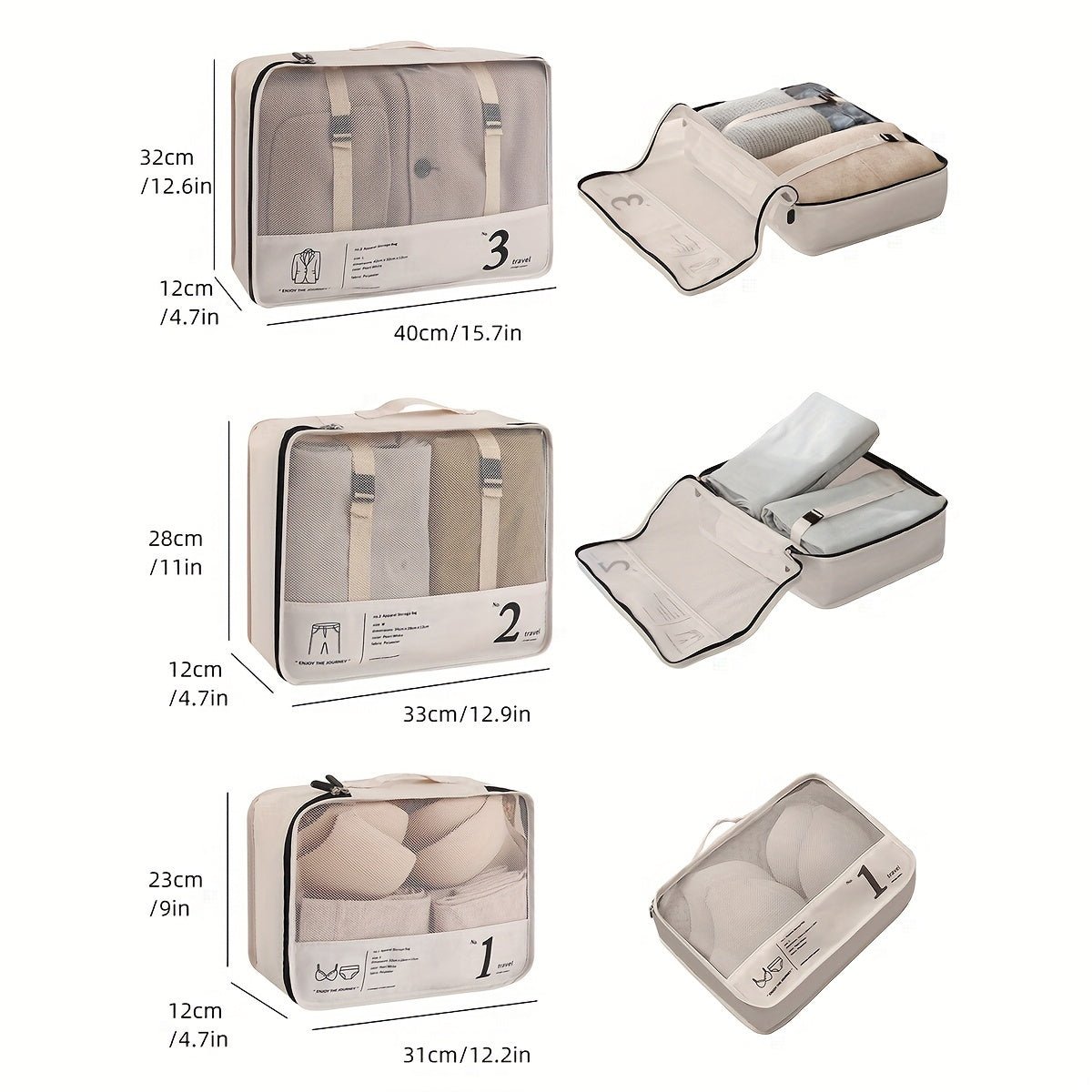 7 Pcs Packing Cubes For Suitcases - HazMarket