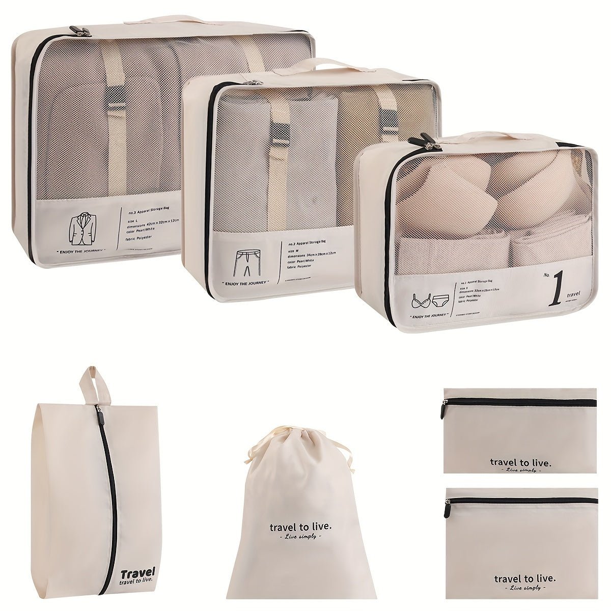 7 Pcs Packing Cubes For Suitcases - HazMarket