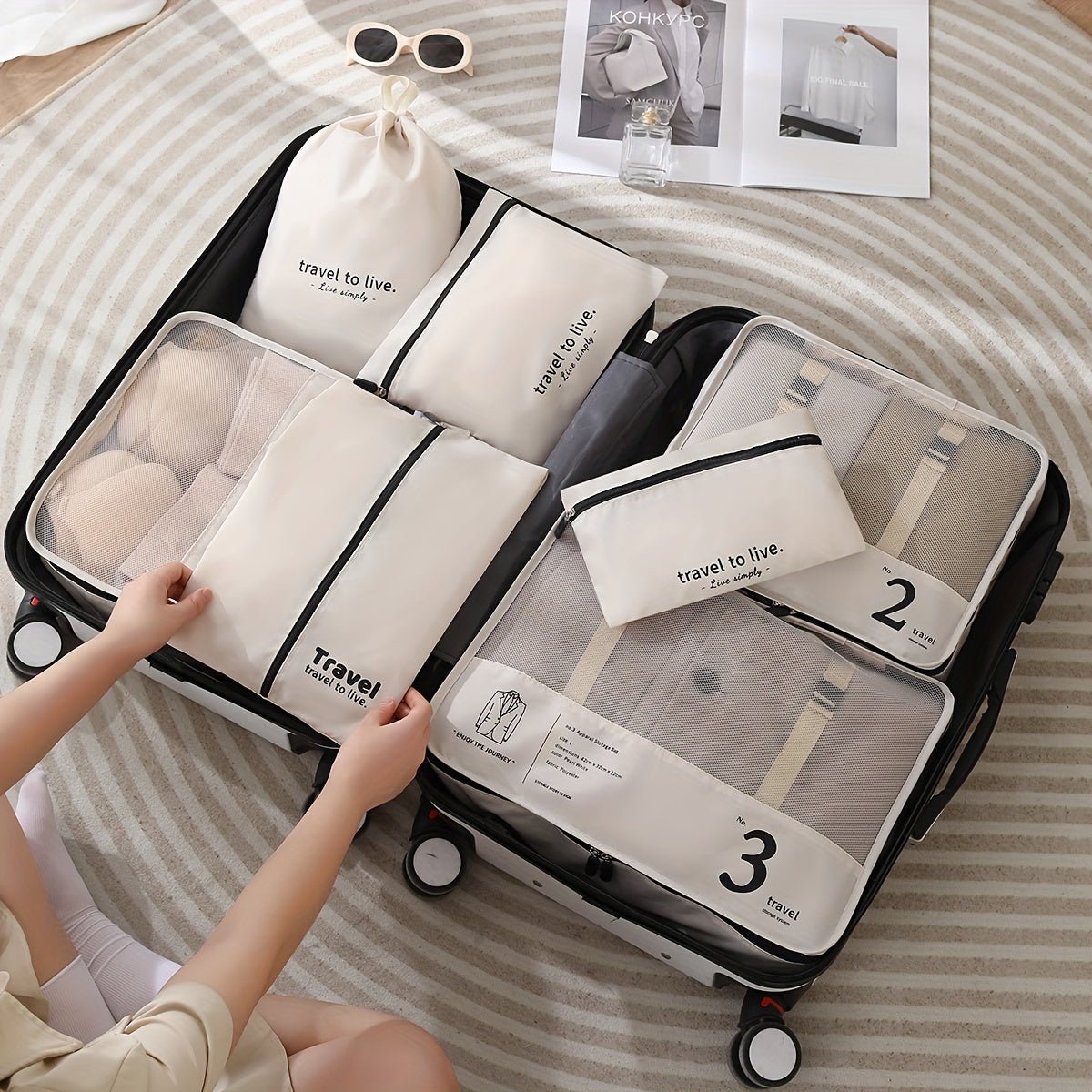 7 Pcs Packing Cubes For Suitcases - HazMarket