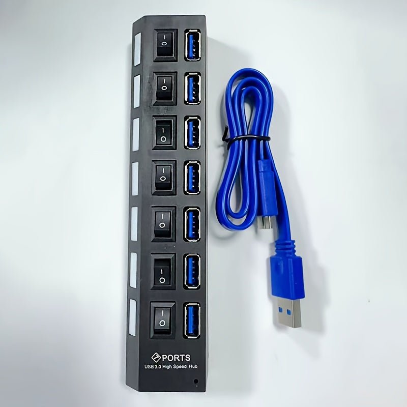 7 - Port USB Hub with Independent LED Switch - HazMarket
