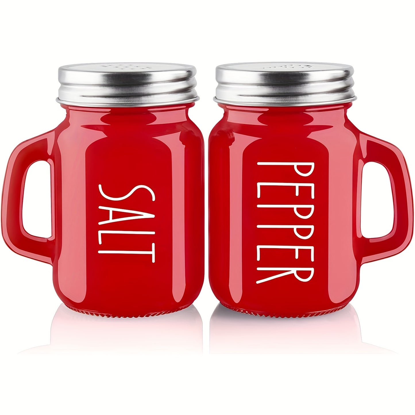 Red Glass Salt and Pepper Shaker Set