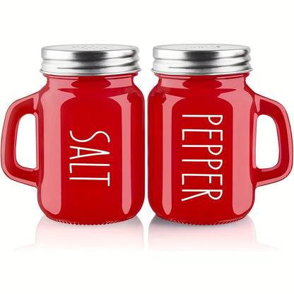 Red Glass Salt and Pepper Shaker Set