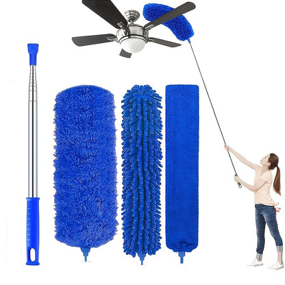 Microfiber Duster with Extension Pole Kit for High Ceilings
