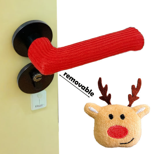 4pcs Christmas Door Handle Decorations Set