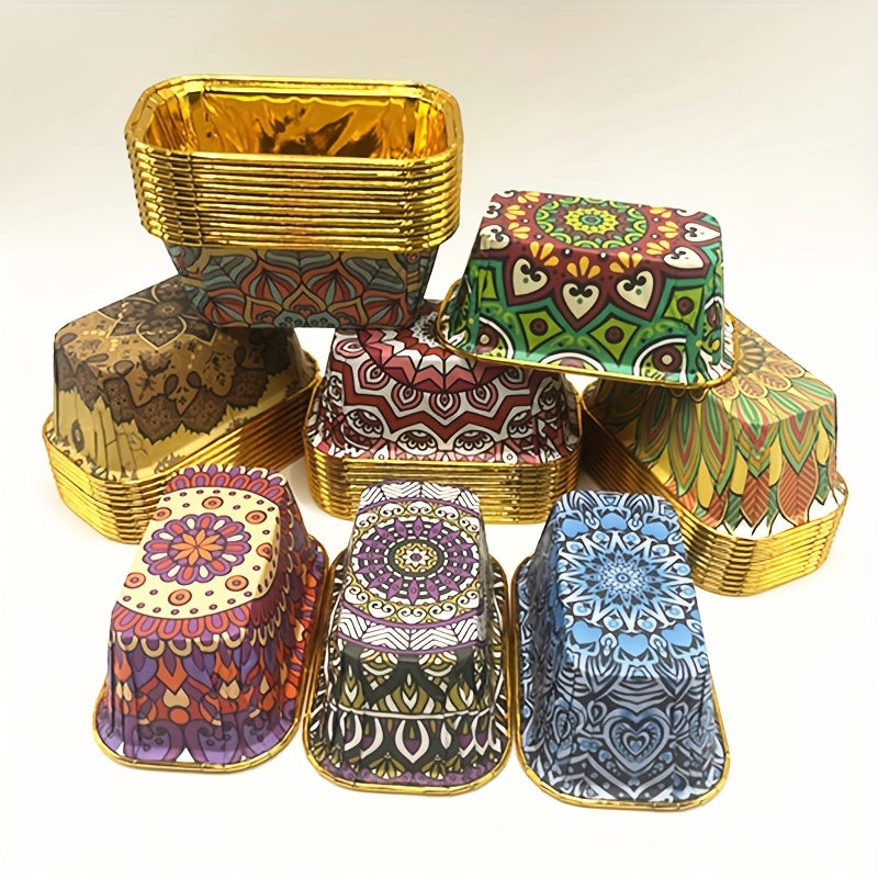 25pcs Patterned Long Cake Cup Molds