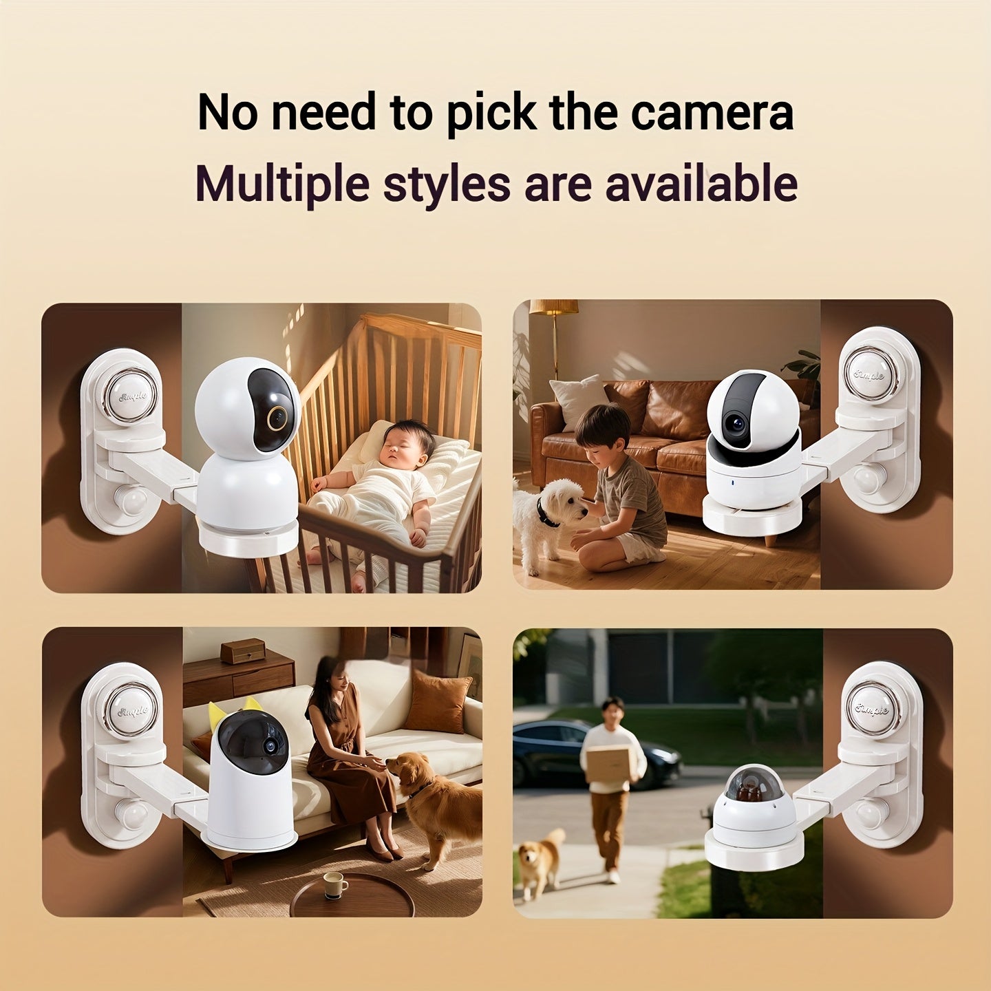 Adjustable Camera Mount with Telescopic Pole & Suction Cup/Wall Bracket