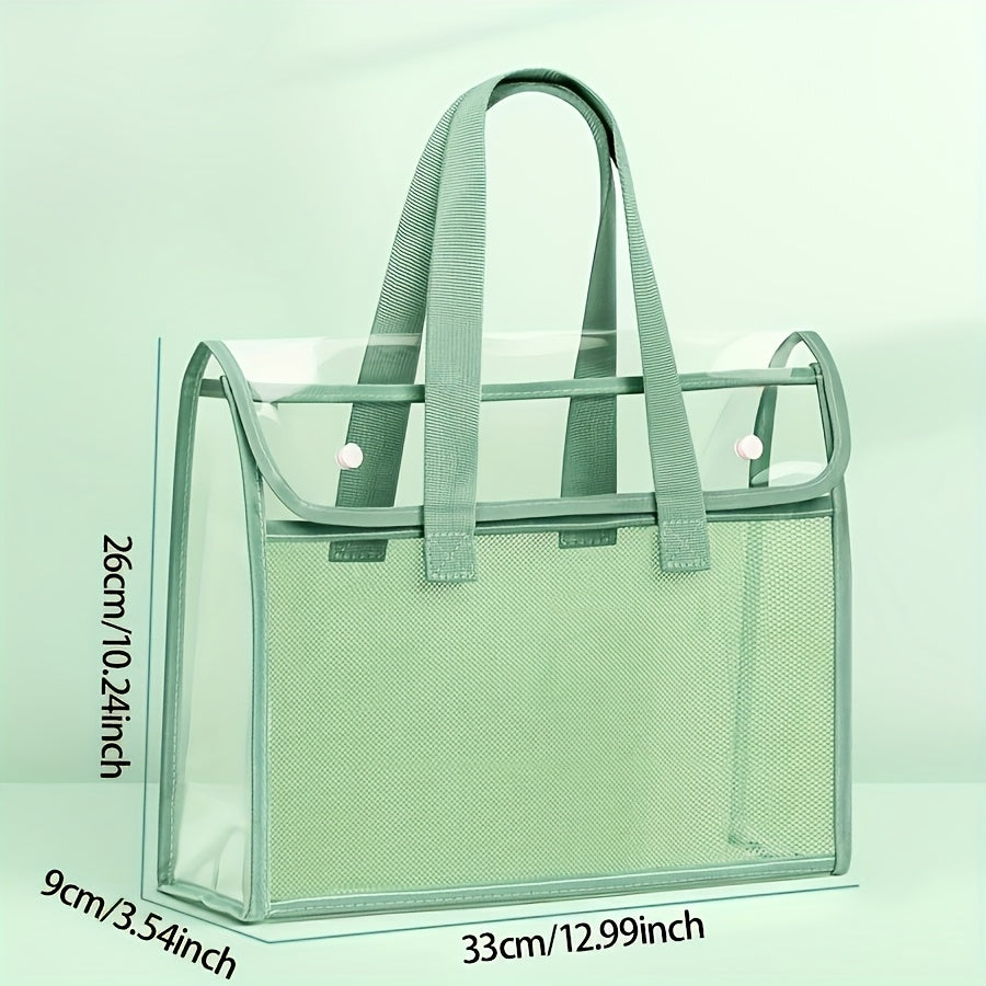 Transparent PVC File Organizer with Sturdy Handle