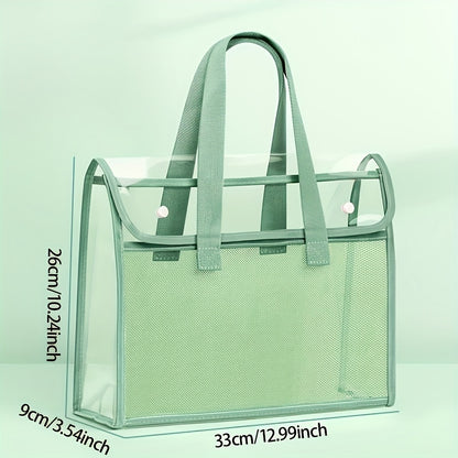 Transparent PVC File Organizer with Sturdy Handle