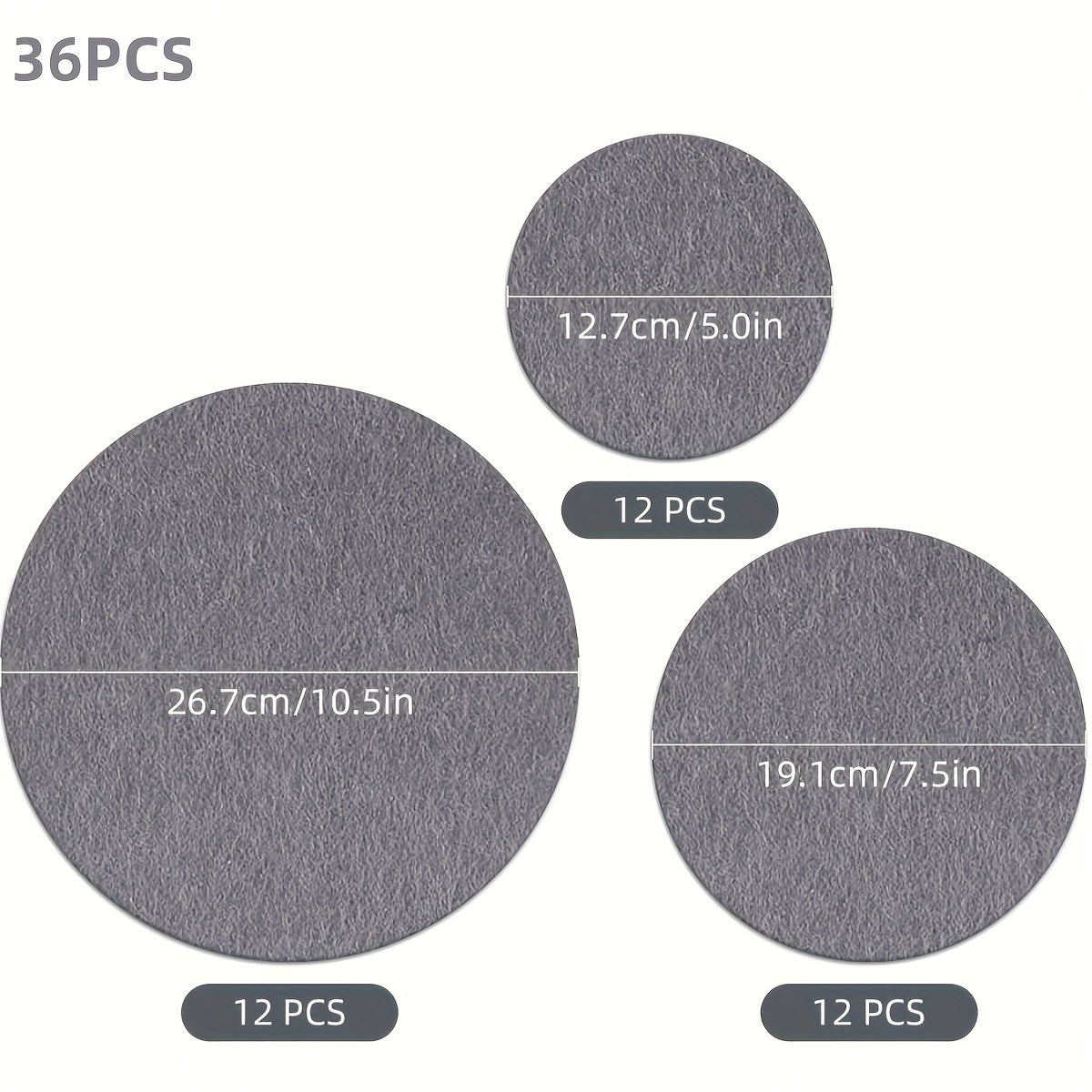 36pcs Round Plate and Pot Mat Set