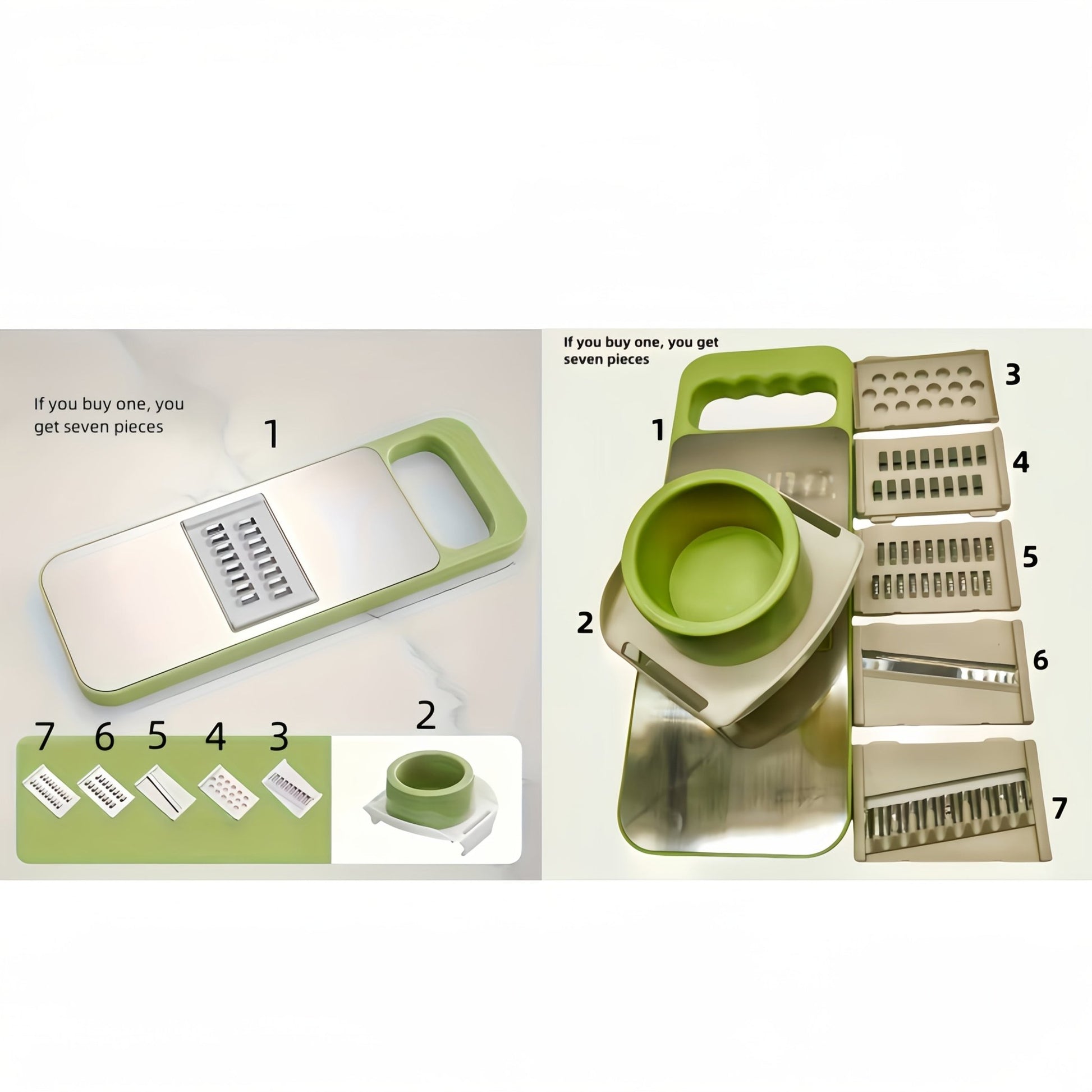 7pcs Stainless Steel Multifunctional Vegetable Slicer and Grater Set - HazMarket