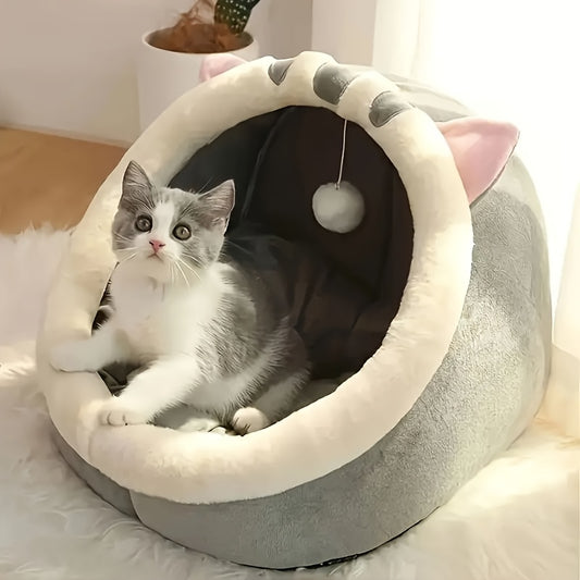 Semi-enclosed And Detachable Cat Bed