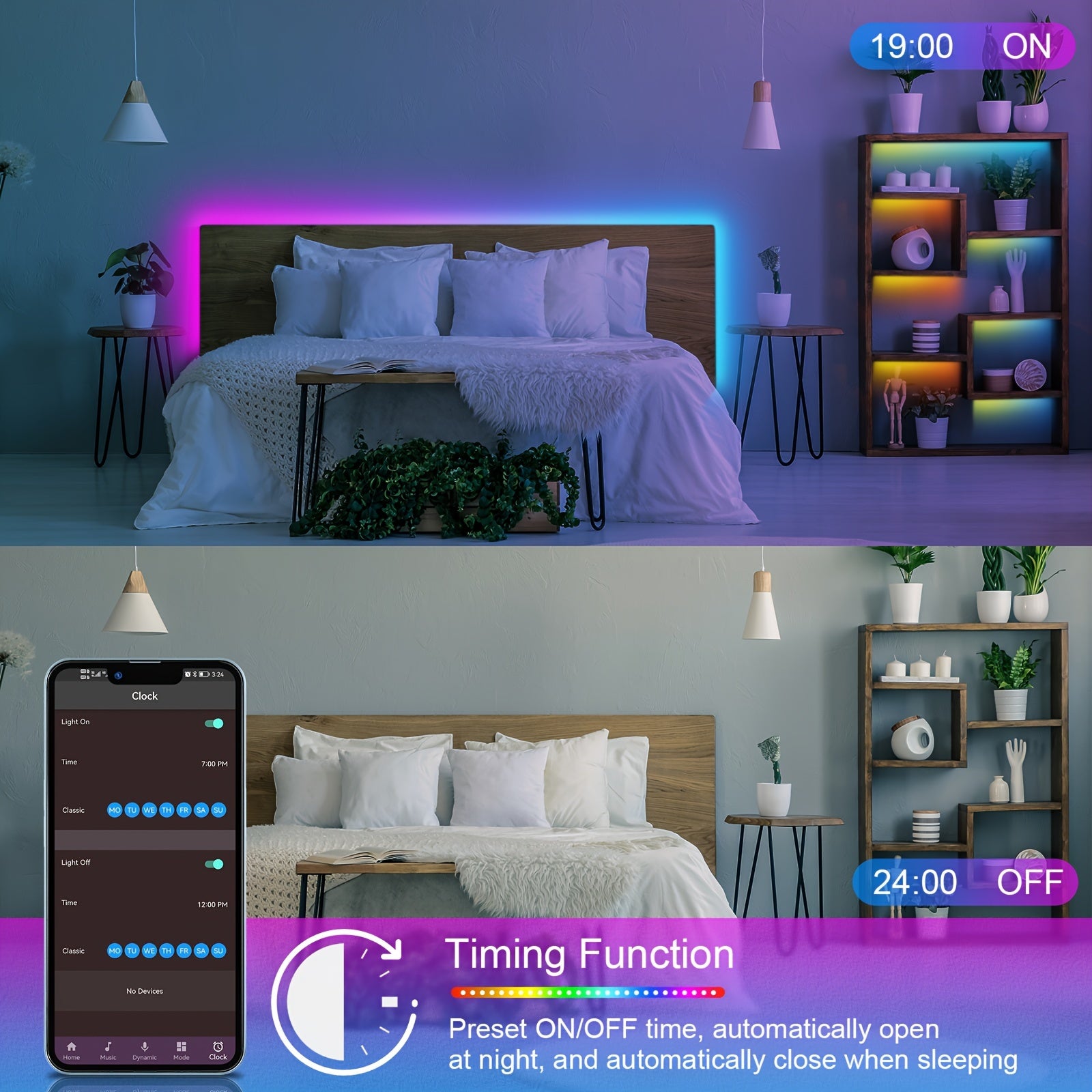 Smart Control Music Sync Color Changing Strip Lights