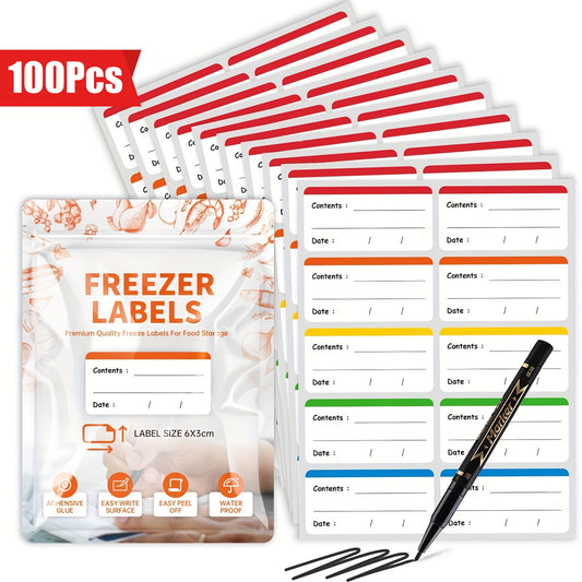 100pcs Colorful Removable Freezer & Food Storage Labels